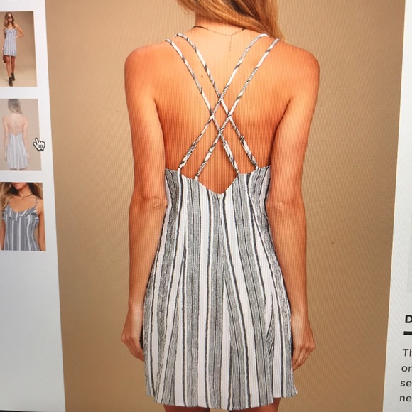 Lush Apres Sea Black and White Striped Dress - Picture 3 of 8